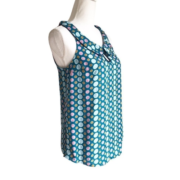 ModCloth Peter Pan Collar Keyhole Sleeveless Blouse Size Small - Picture 6 of 9